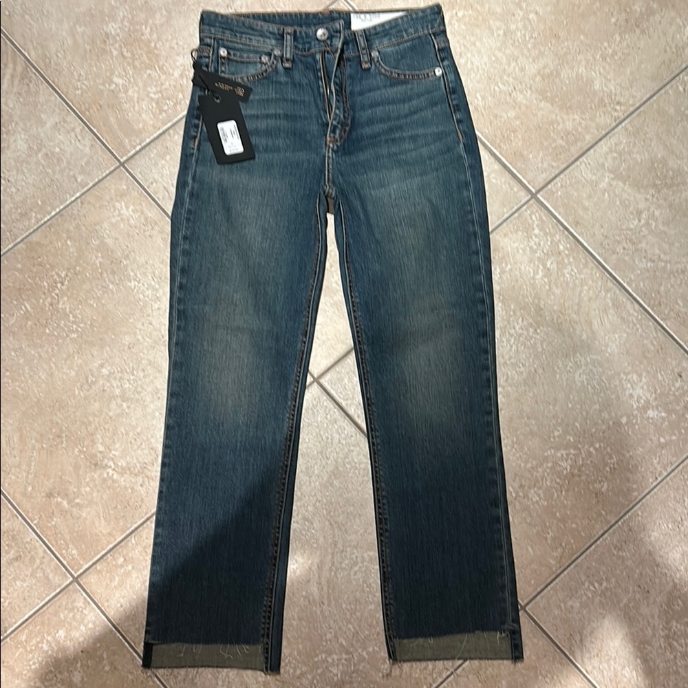 Rag & Bone 
Blue Straight-Leg Jeans
